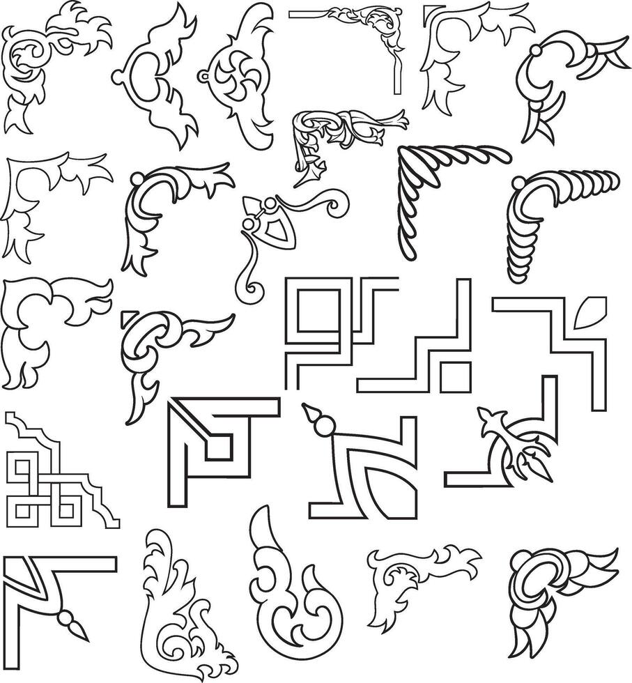 a set of decorative elements for the design of a room vector