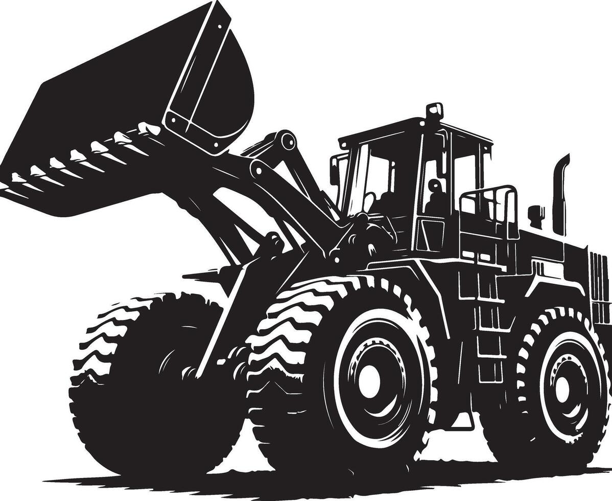 Wheel Loader Silhouette Heavy Equipment Icon for Construction Projects new trendy 2025 unique vector
