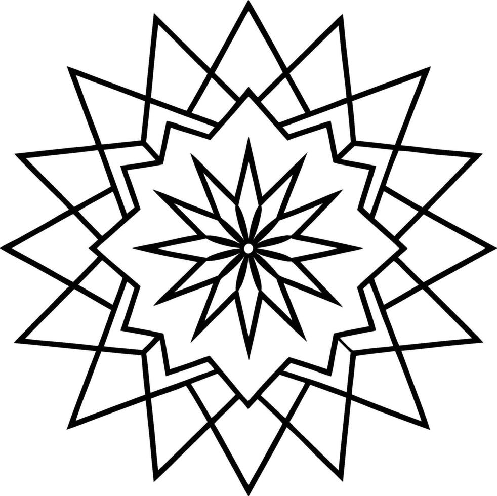 black and white snowflake Intricate Mandala Design Boho Decorative Element for Art and Craft new unique trendy 2025 vector