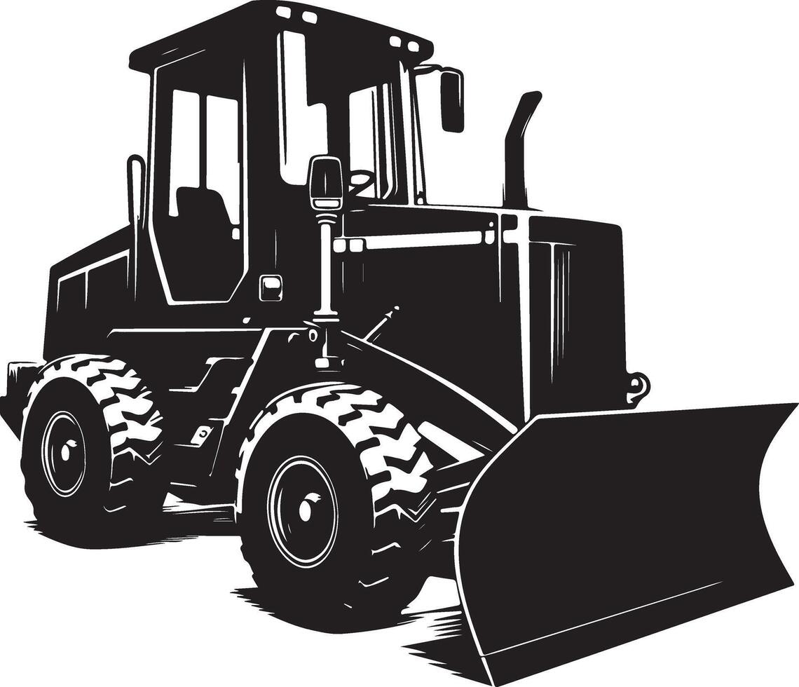 Motor Grader Silhouette Road Construction Equipment Icon new trendy 2025 unique vector