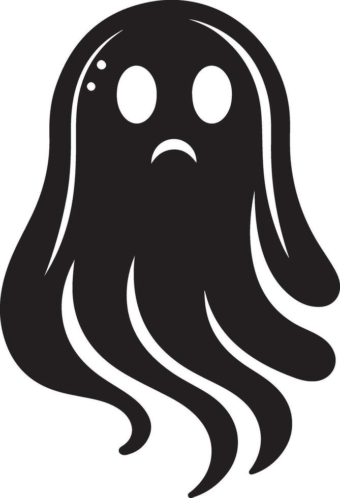 Floating Ghost Silhouette Spooky Halloweenfor Seasonal Designs on white background new 2025 trendy halloween theme design vector