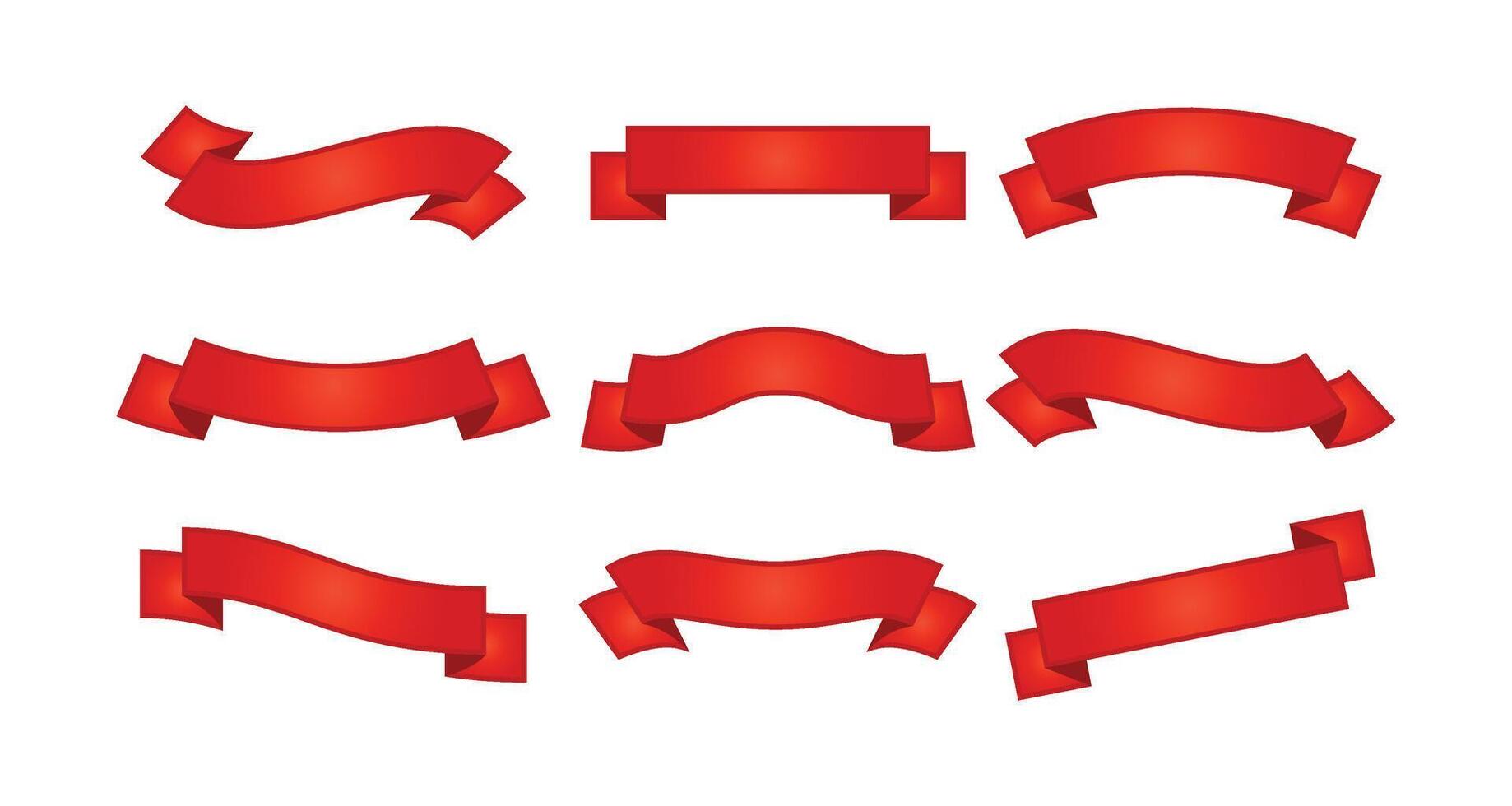 Red Ribbon Banner, Glossy Scroll, Label and Tag Design Graphics for Promotion vector