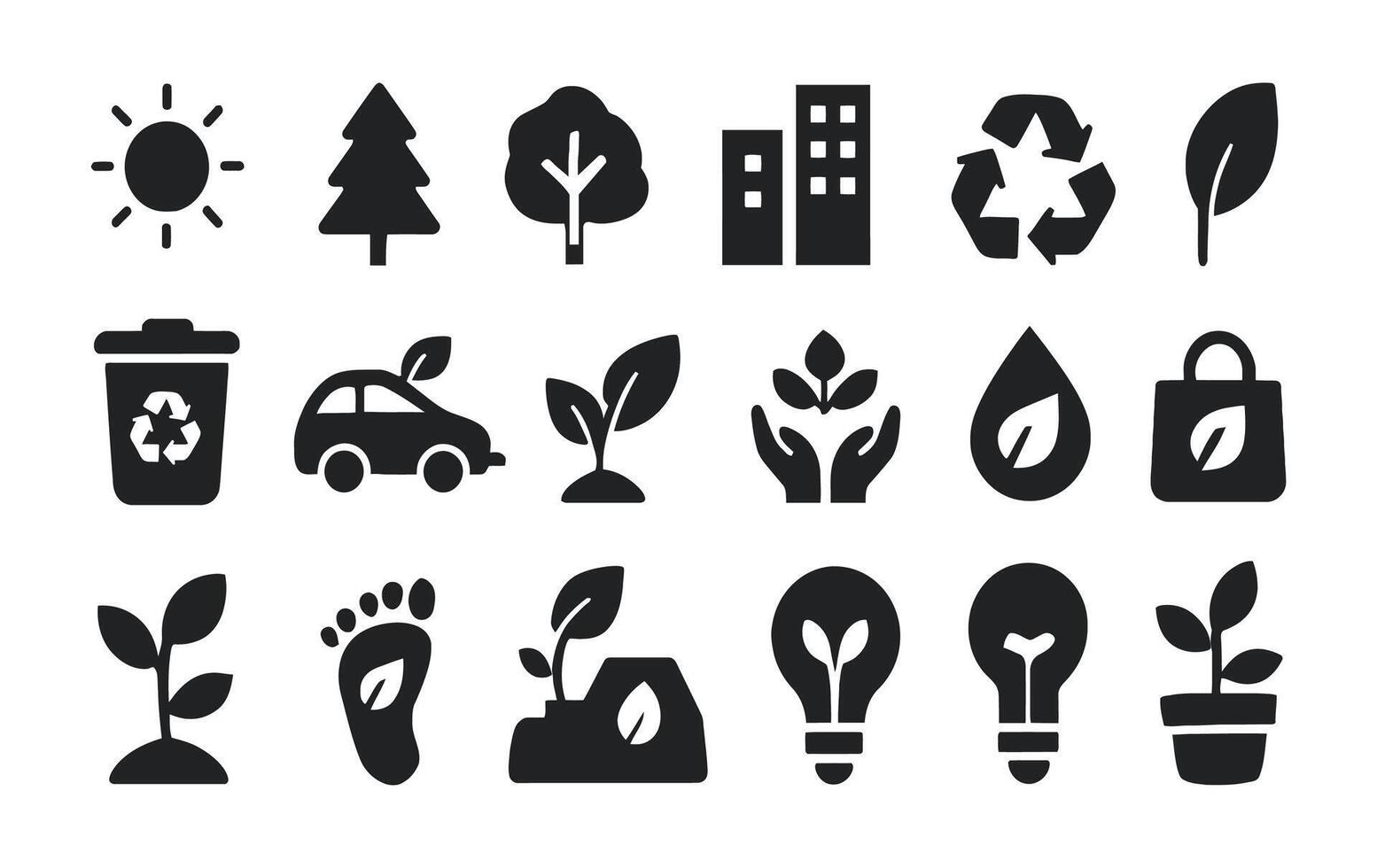 Eco and Sustainability Icon Set vector