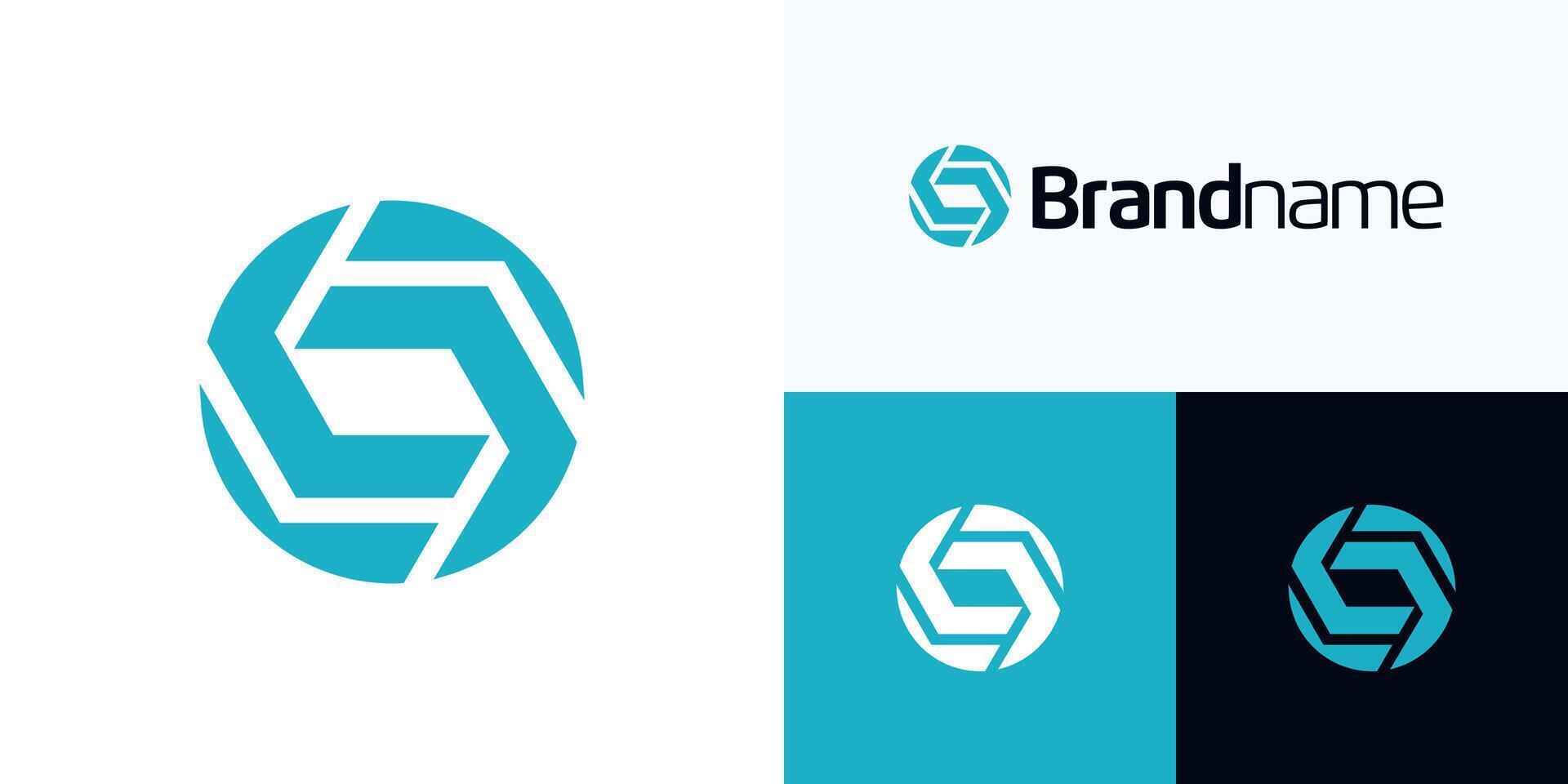 Global Circular abstract with interlock unity style, Logo icon design illustration, Creative Symbol initial letter S with circle union concept for brand identity and business company vector