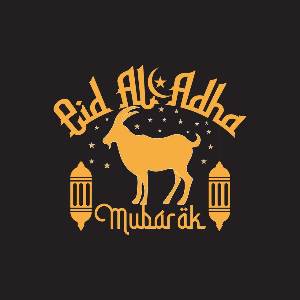 Eid Al Adha wish invitation greetings Label Design vector