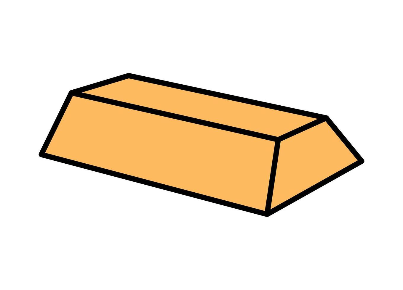Gold bar. Cowboy western and wild west theme concept. Hand drawn illustration. Doodle icon. Bank robbery concept vector