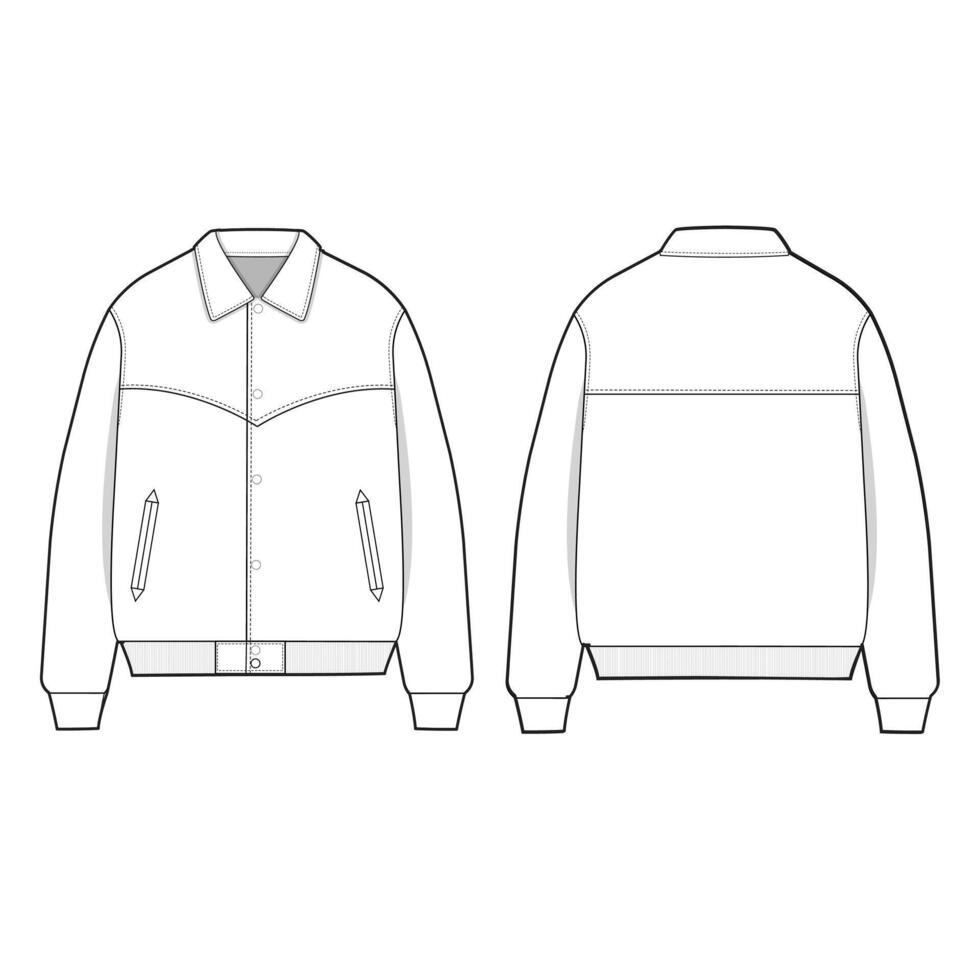 cowboy jacket mockup template clothing design vector