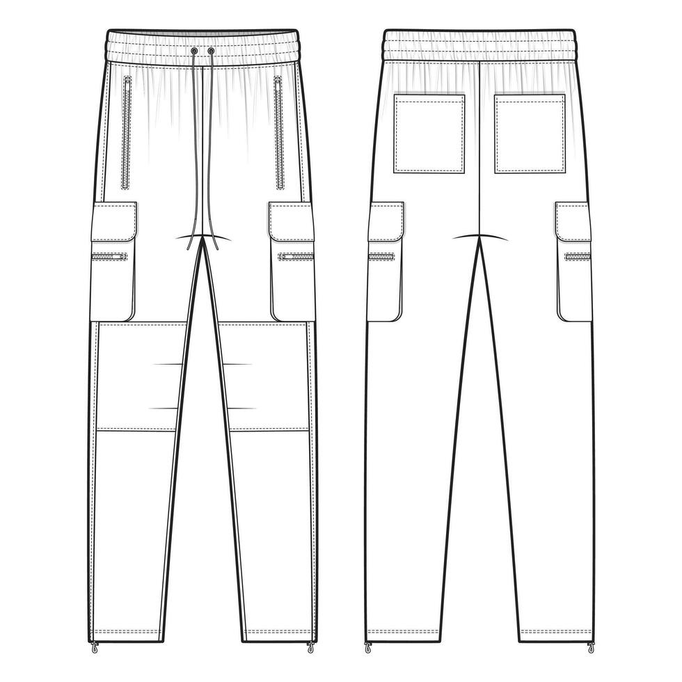 cargo pants mockup template clothing design vector
