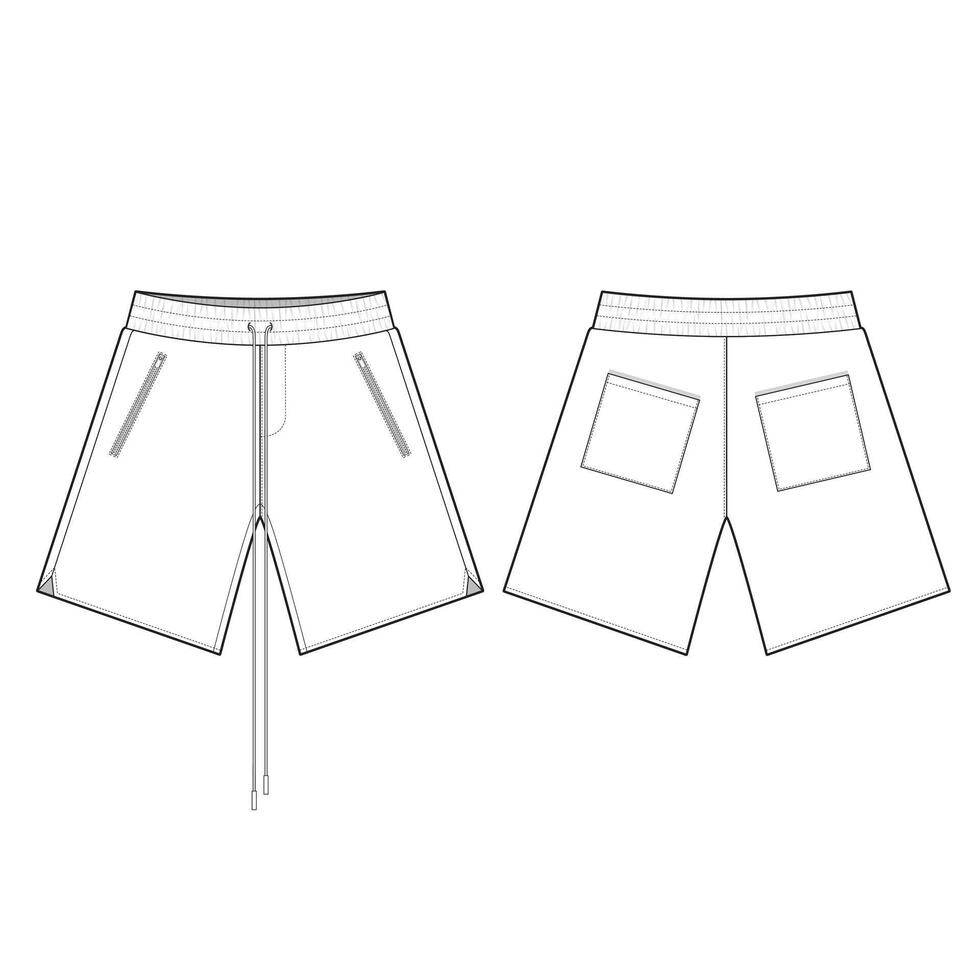 short pants mockup template clothing design vector