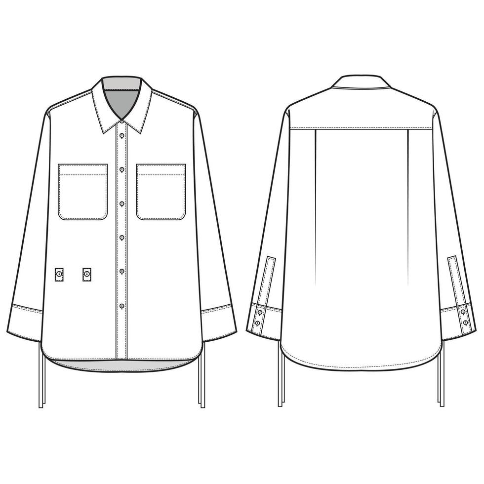 shirt sleeve mockup template clothing design with double pocket vector