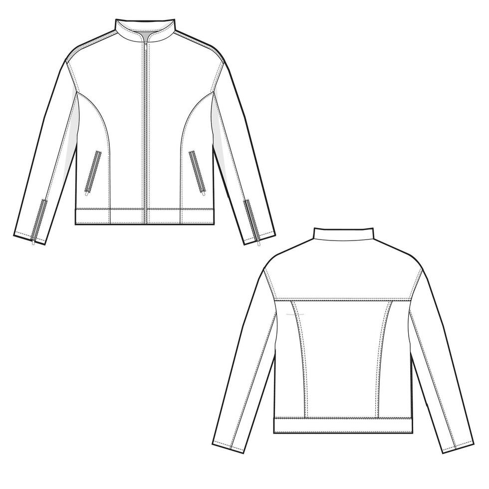 rider jacket mockup template clothing design vector