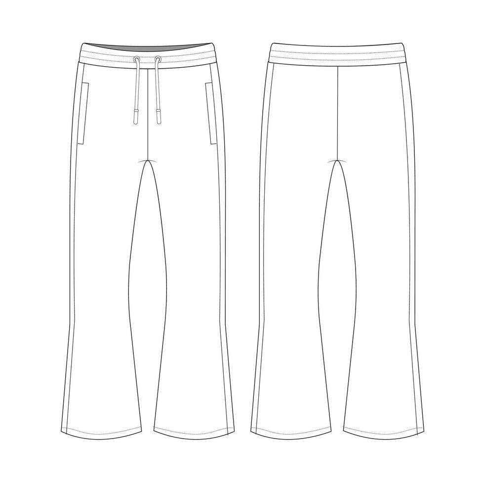 track pants mockup template clothing design vector