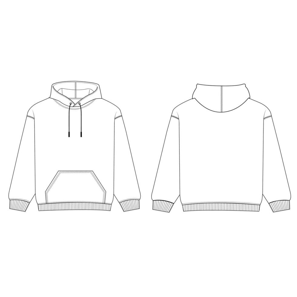 Hoodie sweater jacket mockup template clothing design vector
