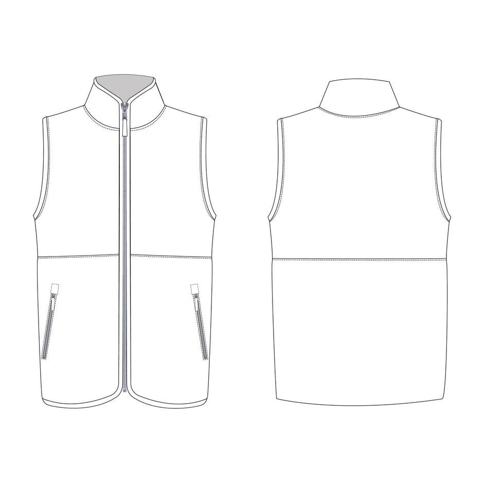 woman vest mockup template clothing design vector