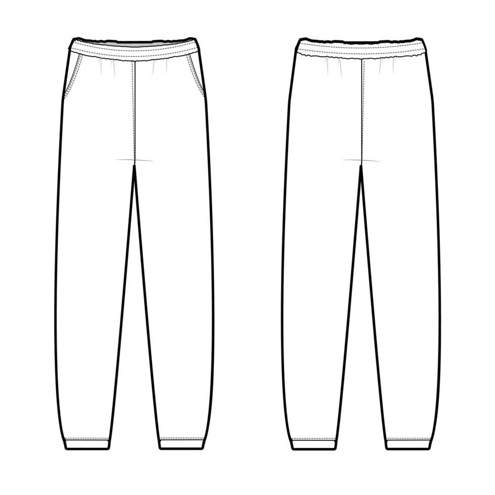 sweat pants mockup template clothing design vector