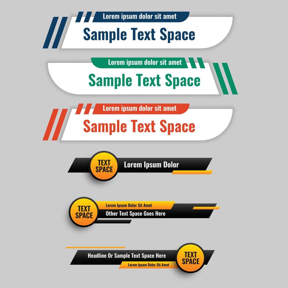 A Lower Third Banners in Curve Style Design vector