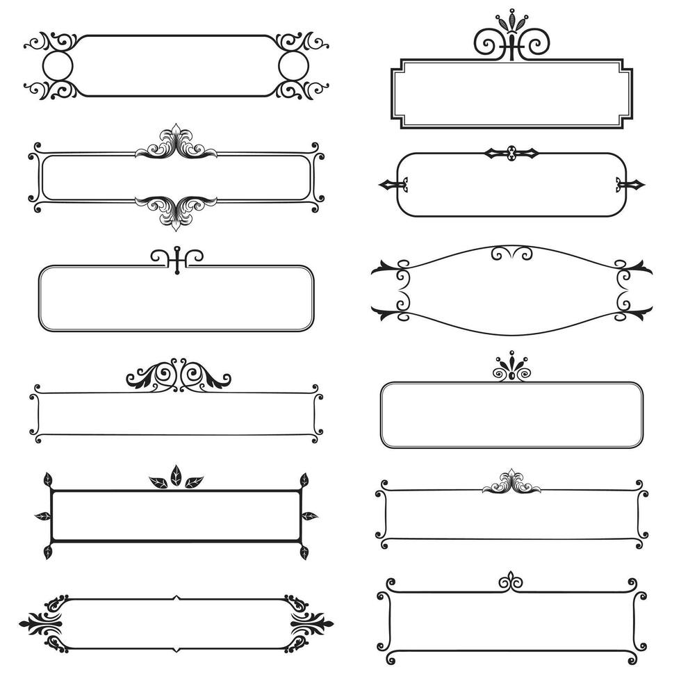 A best Decorative flourish border corner and frame collection for invitation, menu and page decoration, design elements set vector