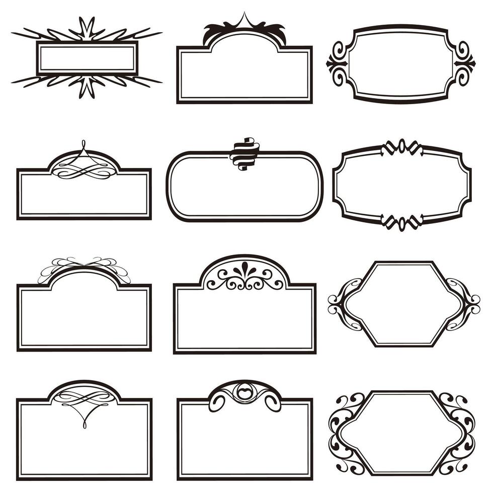A new Decorative flourish border corner and frame collection for invitation, menu and page decoration, design elements set vector