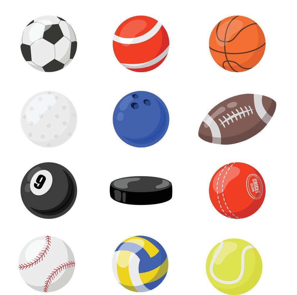 the new cartoon colorful ball set. sport balls s isolatedv vector