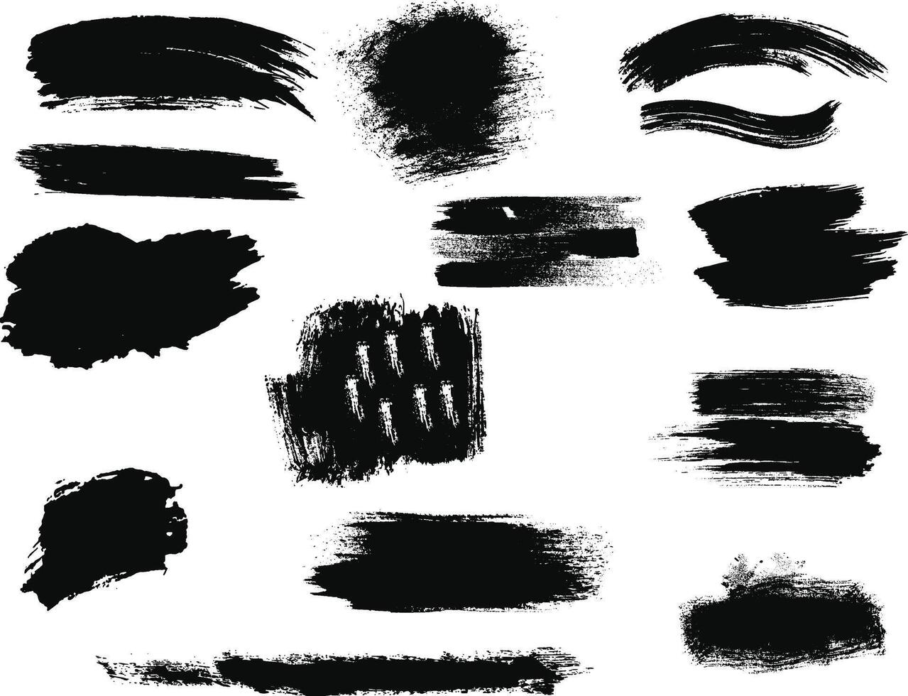 A collection of black paint strokes on a white background vector