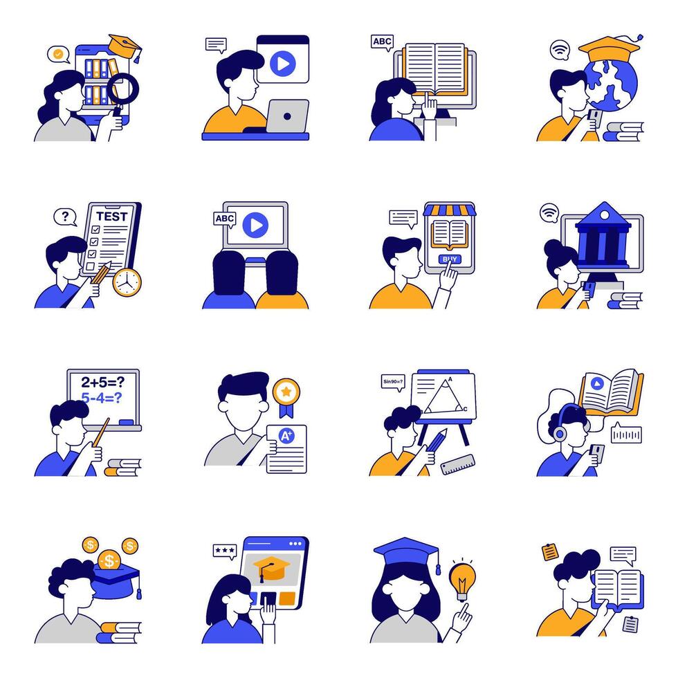 Set of Education Flat style vector