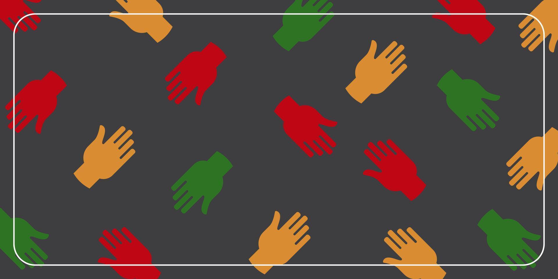 Colorful hand pattern background. Juneteenth concept design vector