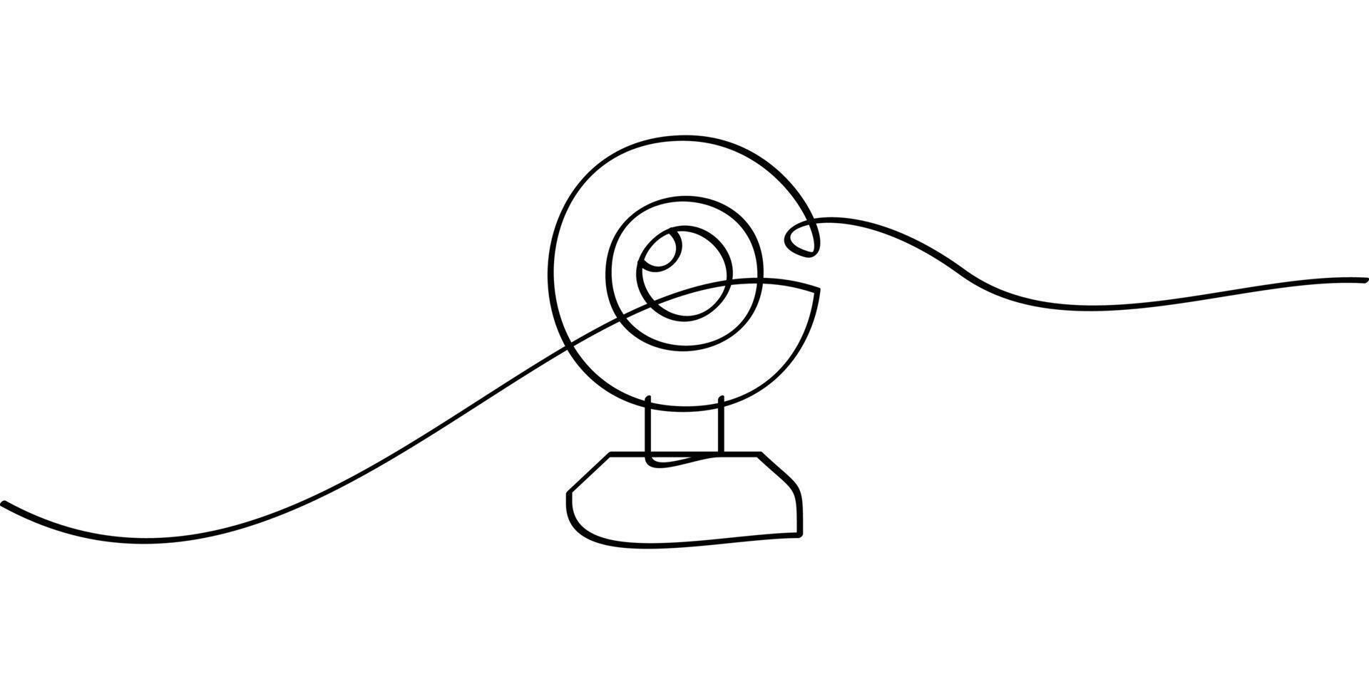 continuous line drawing of web camera symbol. abstract line art illustration vector