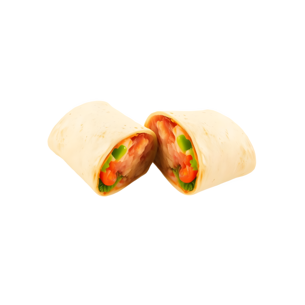 Freshly Cut Burrito Half png