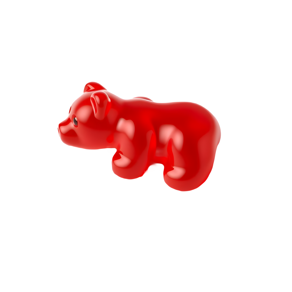 Vibrant Red Gummy Bear png