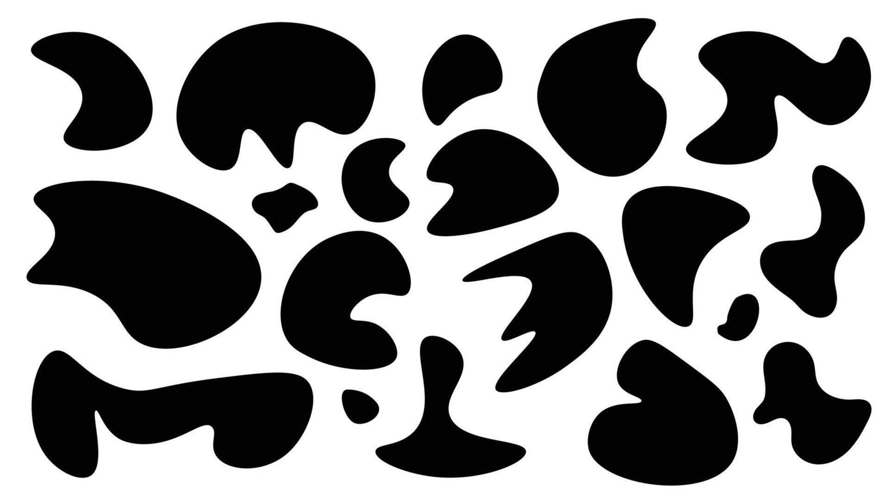 Seamless Black and White Cow Skin Pattern. Black Stains on a White Background vector