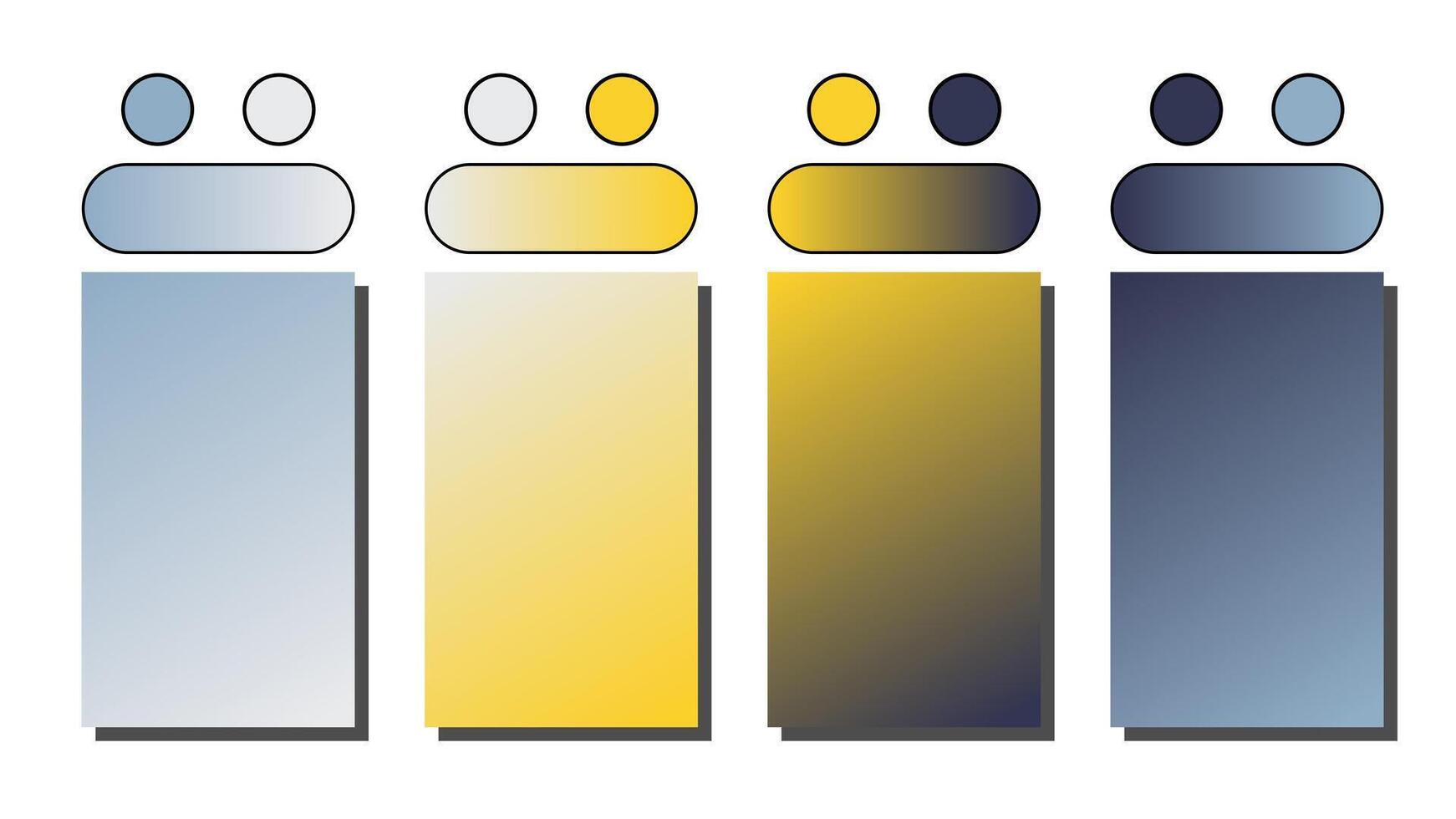 Set of gradient background. Cover set design with Blue Gray, Pewter, Yellow, Dark Blue color. Beautiful abstract gradient for covers, wallpapers, branding, business cards illustration vector