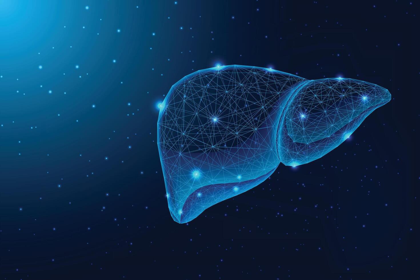 Futuristic Digital Human Liver on Space Background vector