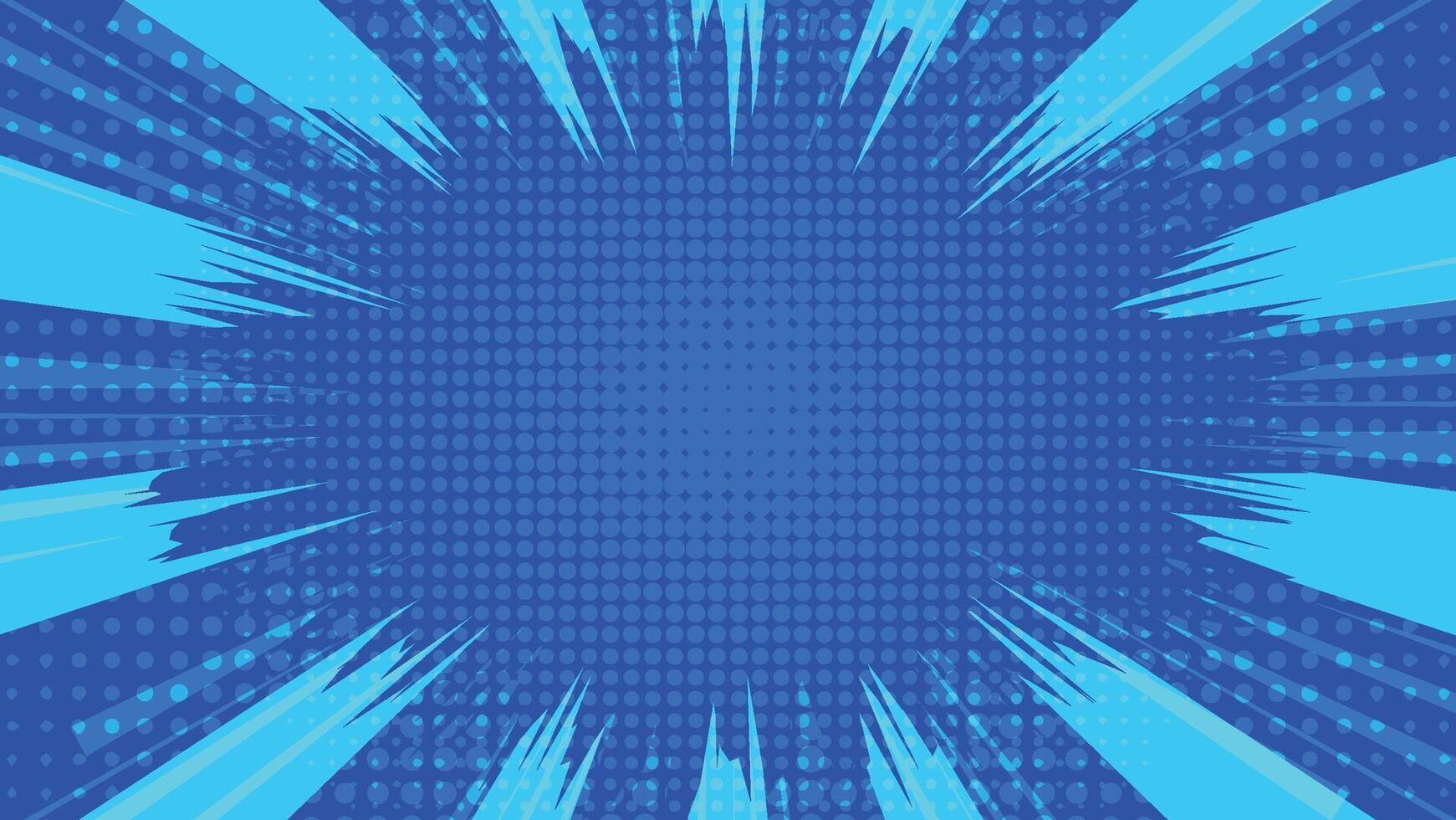 abstract blue background with exploding frame and graphic dots pattern decoration vector