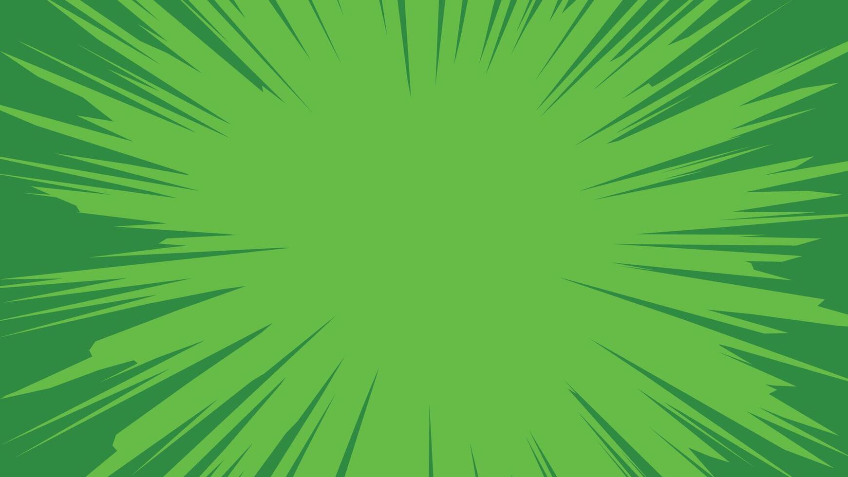 green exploding comic background with blank color burst anime cartoon frame vector
