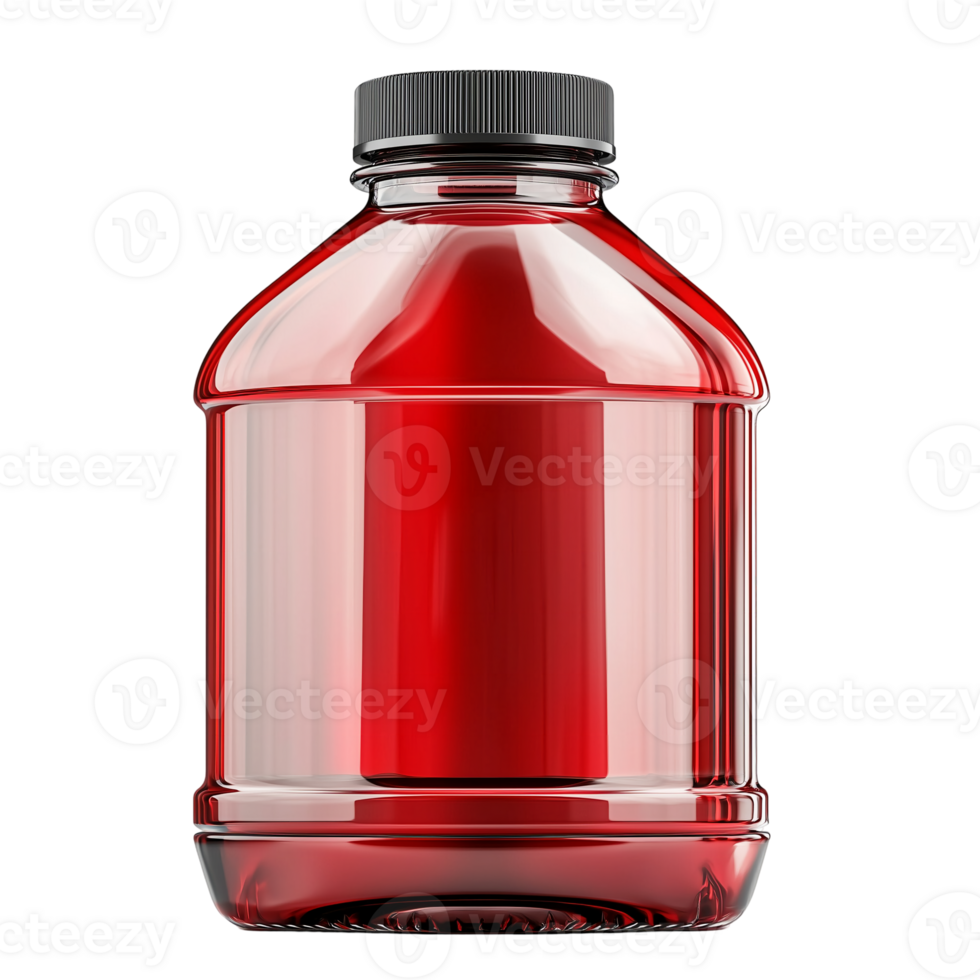 Red Plastic Bottle Mockup on transparent background png