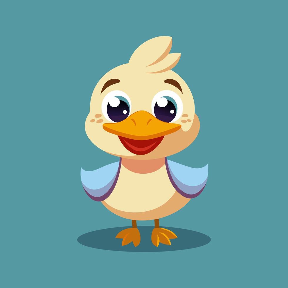 Adorable Baby Duckling Cartoon Illustration vector