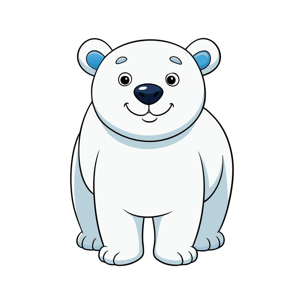 A cartoon polar bear standing on a white background vector