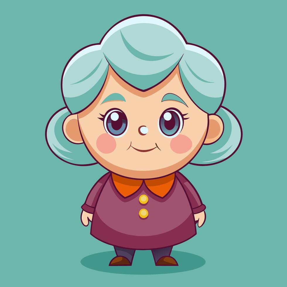 Cartoon illustration of an old woman vector