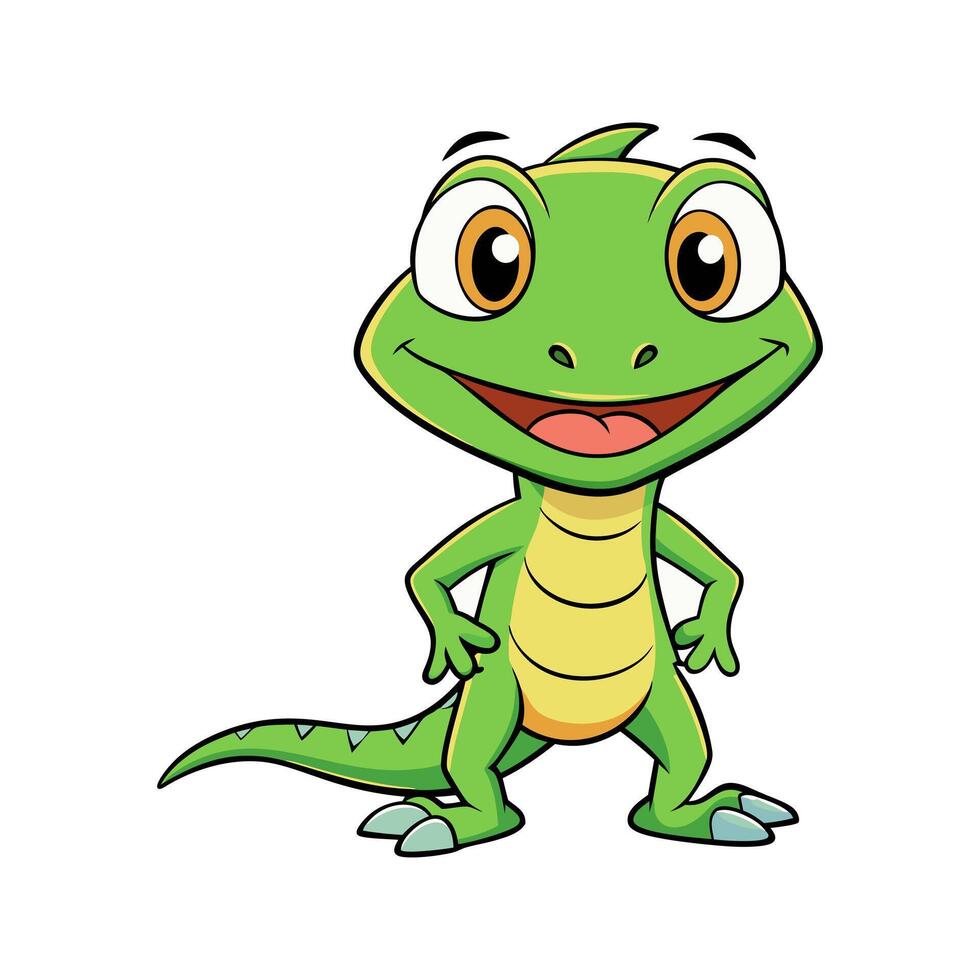Cute cartoon lizard price 0 usd vector
