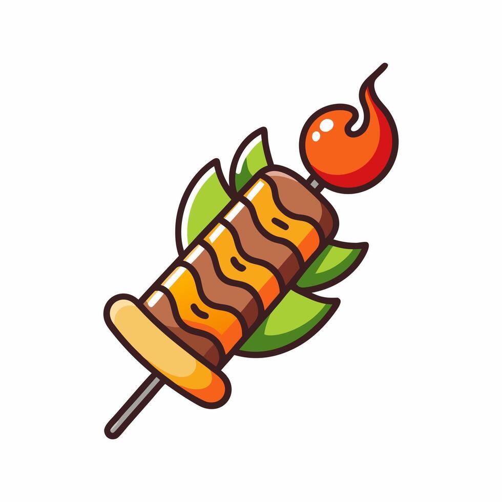 Grilled Kebab. A Delicious Summer Treat vector