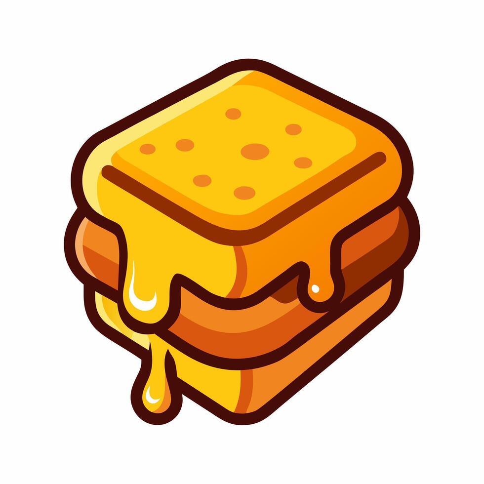 A piece of toast with melted cheese on it vector