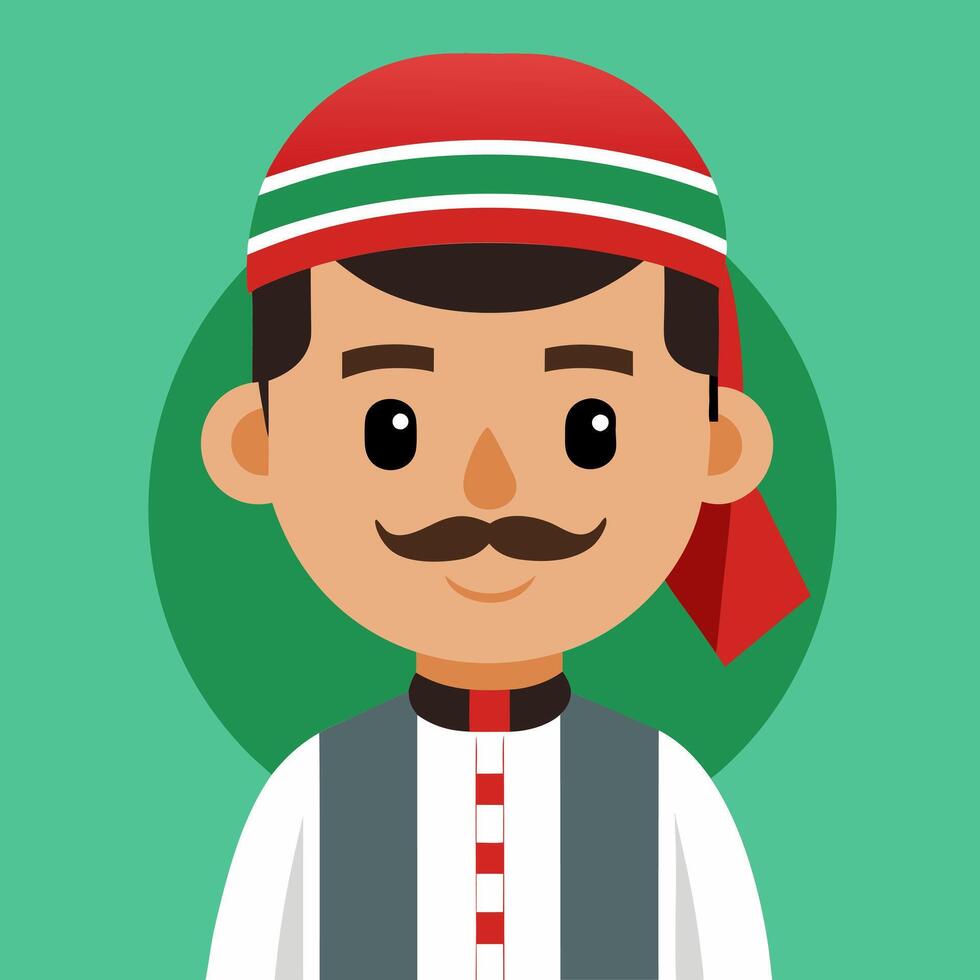 Portrait of a Man in Traditional Clothing vector