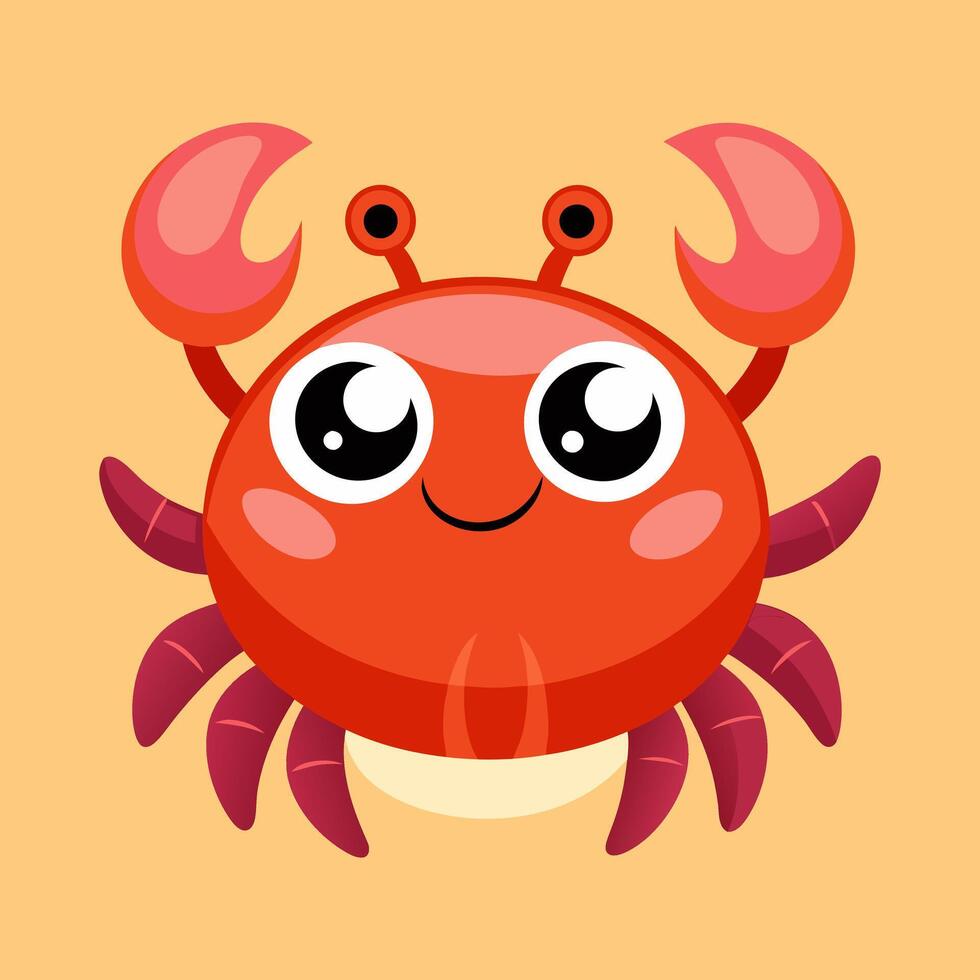 A cartoon crab with big eyes and a big nose vector