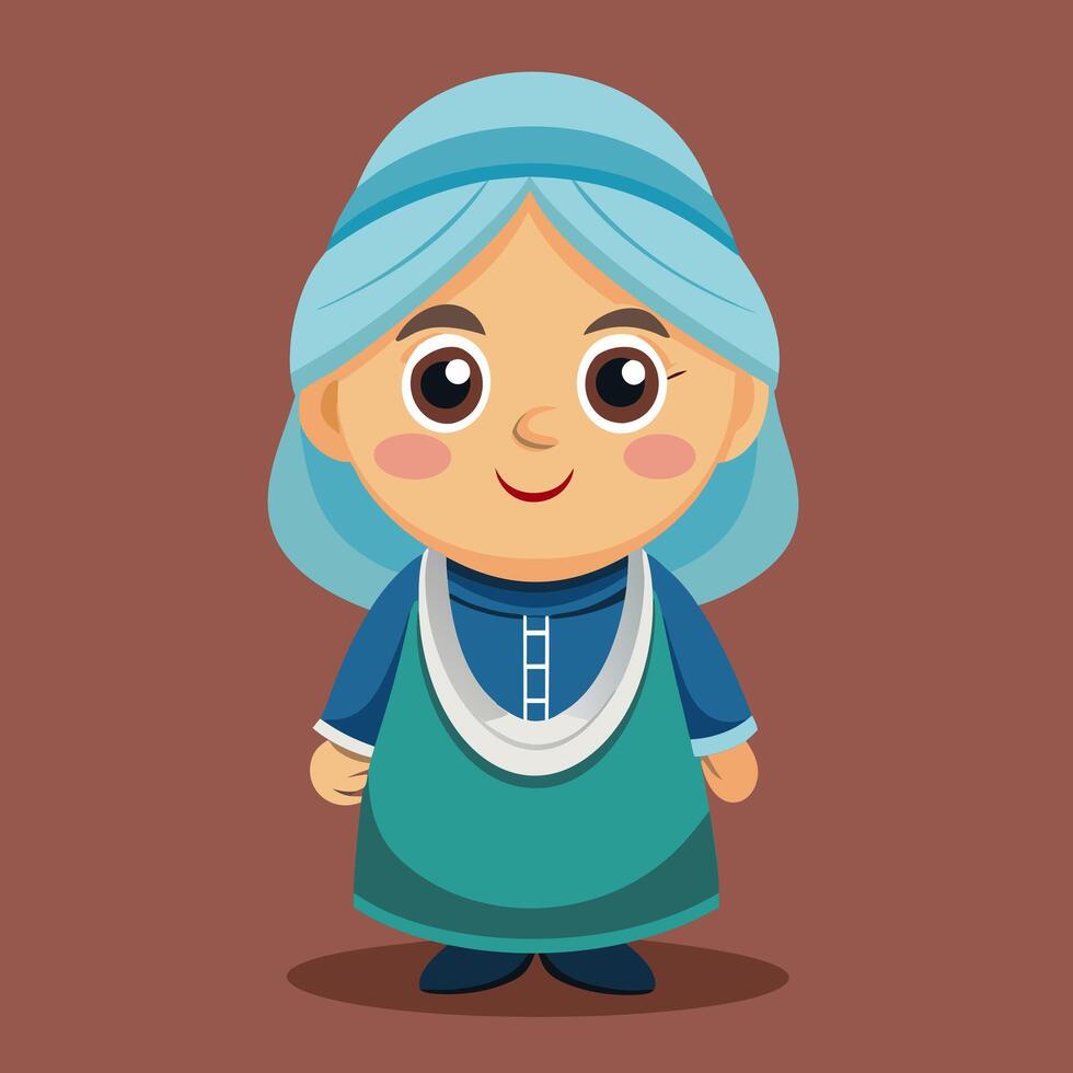 Smiling Cartoon Elderly Woman Character Illustration vector