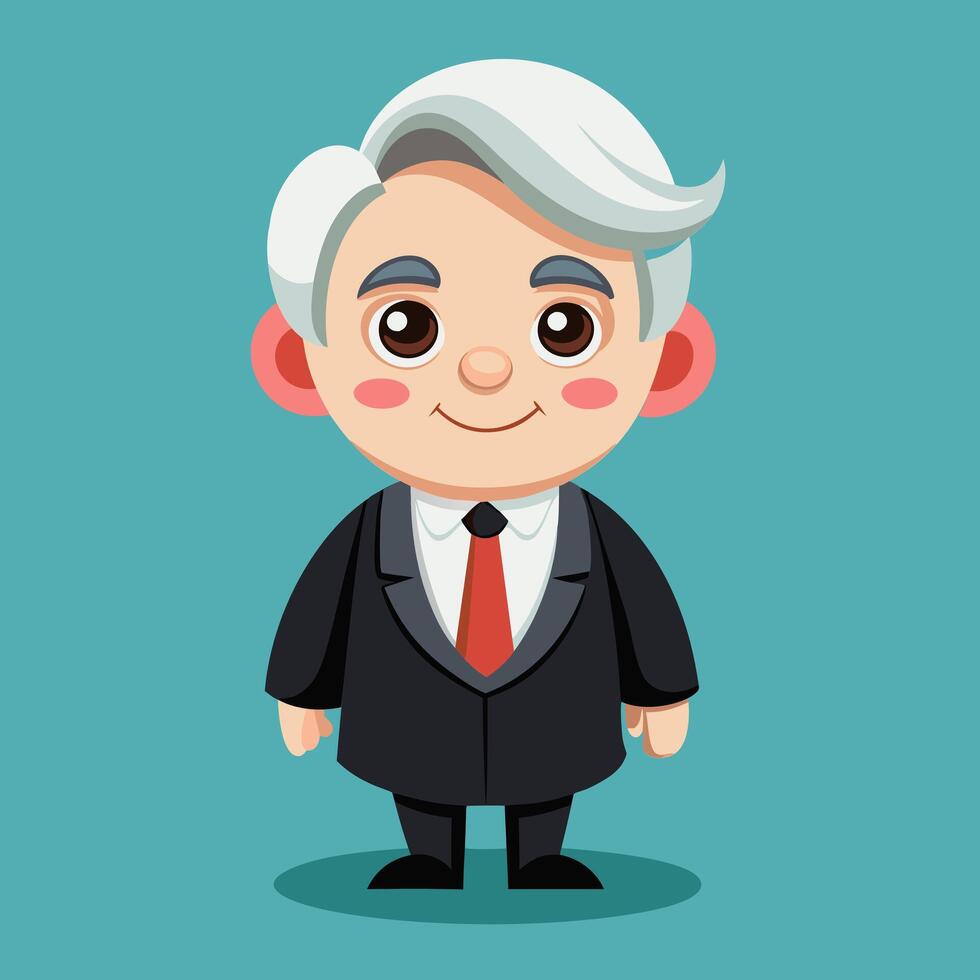 Cartoon Businessman Illustration. A Charming Character Portrait vector
