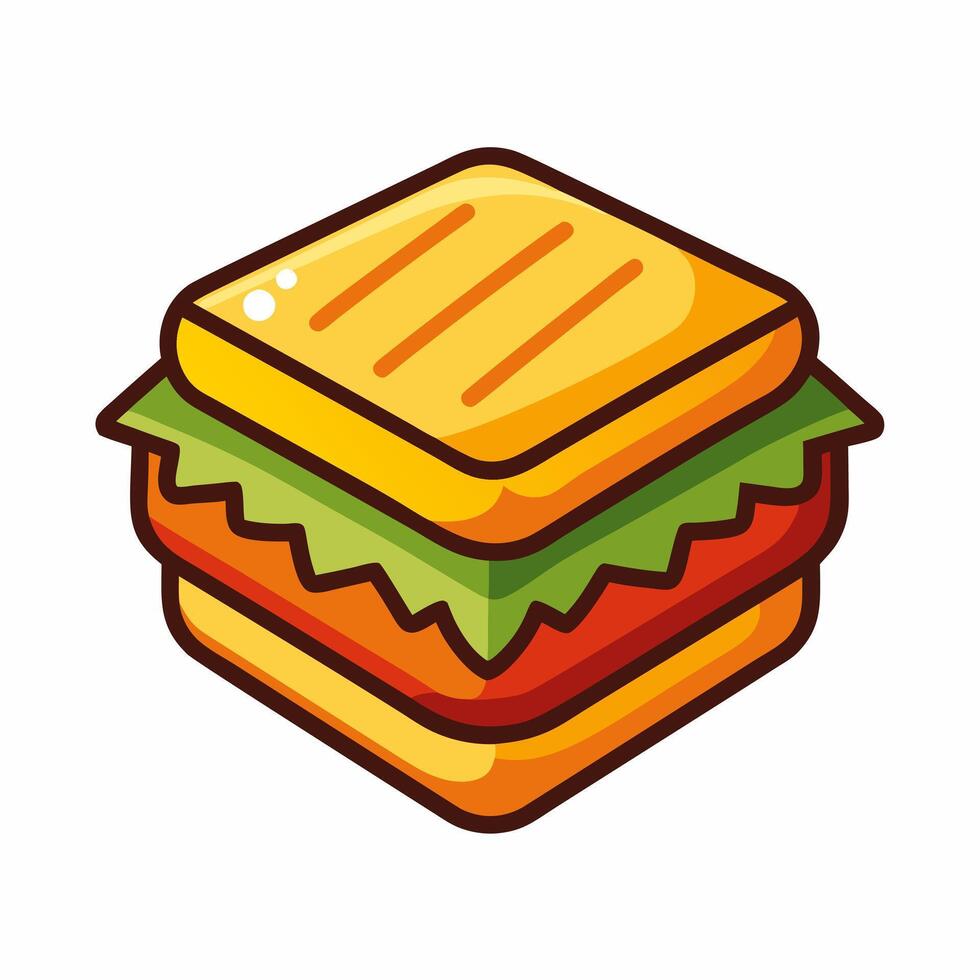 A sandwich icon with lettuce and cheese vector