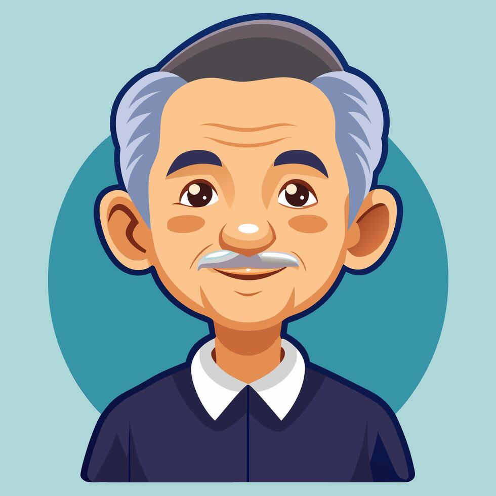 Portrait of a Smiling Elderly Man. A Illustration vector