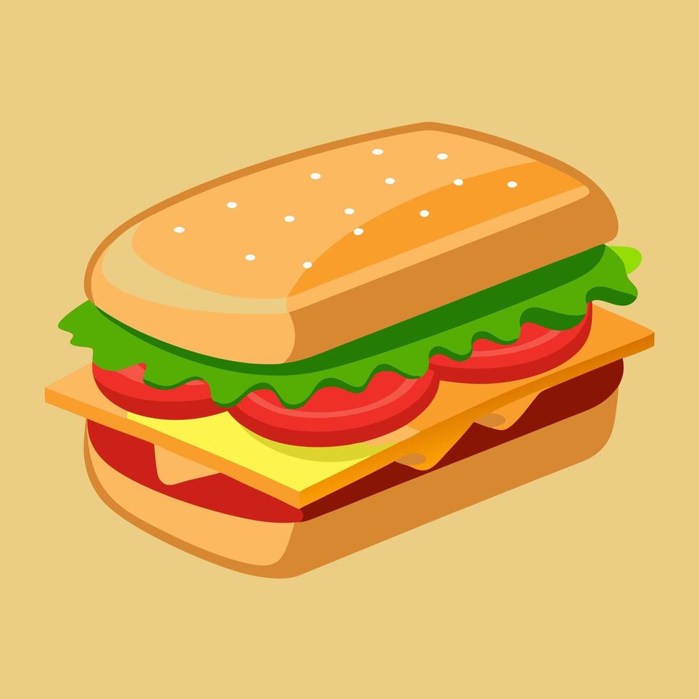 Juicy Cheeseburger. A mouthwatering closeup of a delicious cheeseburger. perfect for satisfying your hunger. vector
