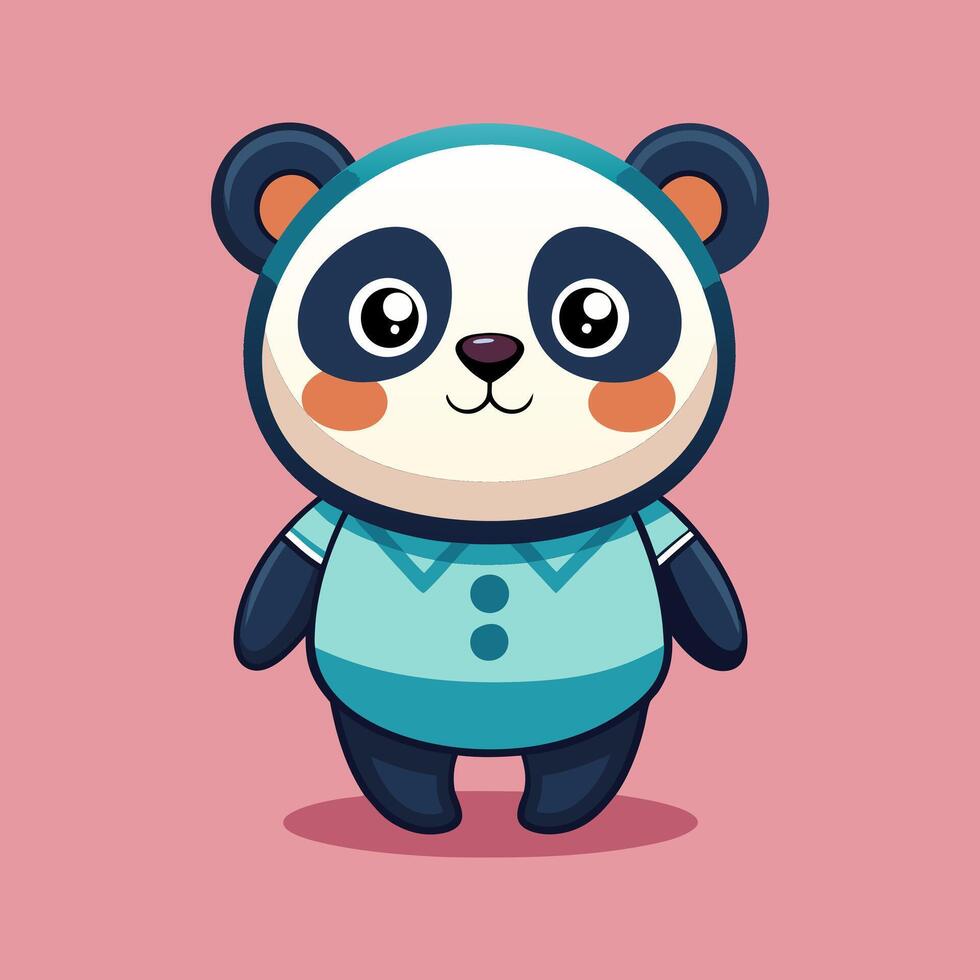 Adorable Cartoon Panda Character Illustration vector