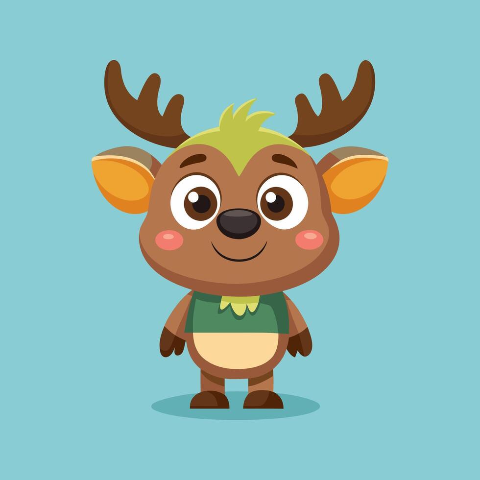 Cute deer character illustration vector